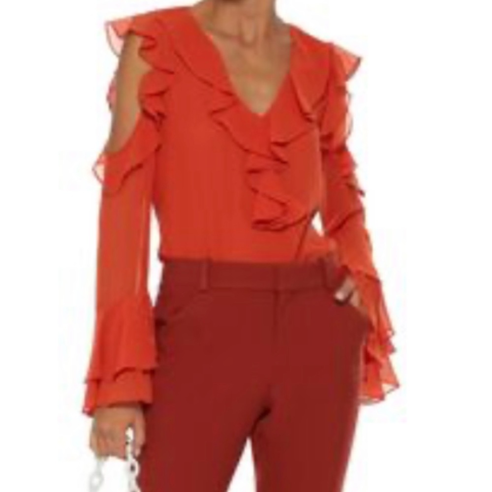 Essie cold shoulder blouse. Barely used. Color is like dark burnt orange.